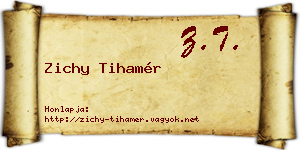 Zichy Tihamér névjegykártya